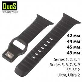 Ремешок DuoS для Apple Watch, тёмно-серый, сталь
