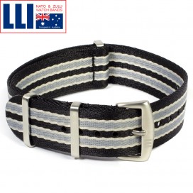 Ремешок NATO Seatbelt LLI чёрно-бело-голубой