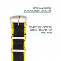 Ремешок NATO Seatbelt черный с желтым кантом