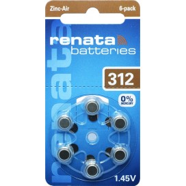 Батарейка Renata ZA312 (312A, AC312E/EZ, PR312H, PR41), 6 шт.