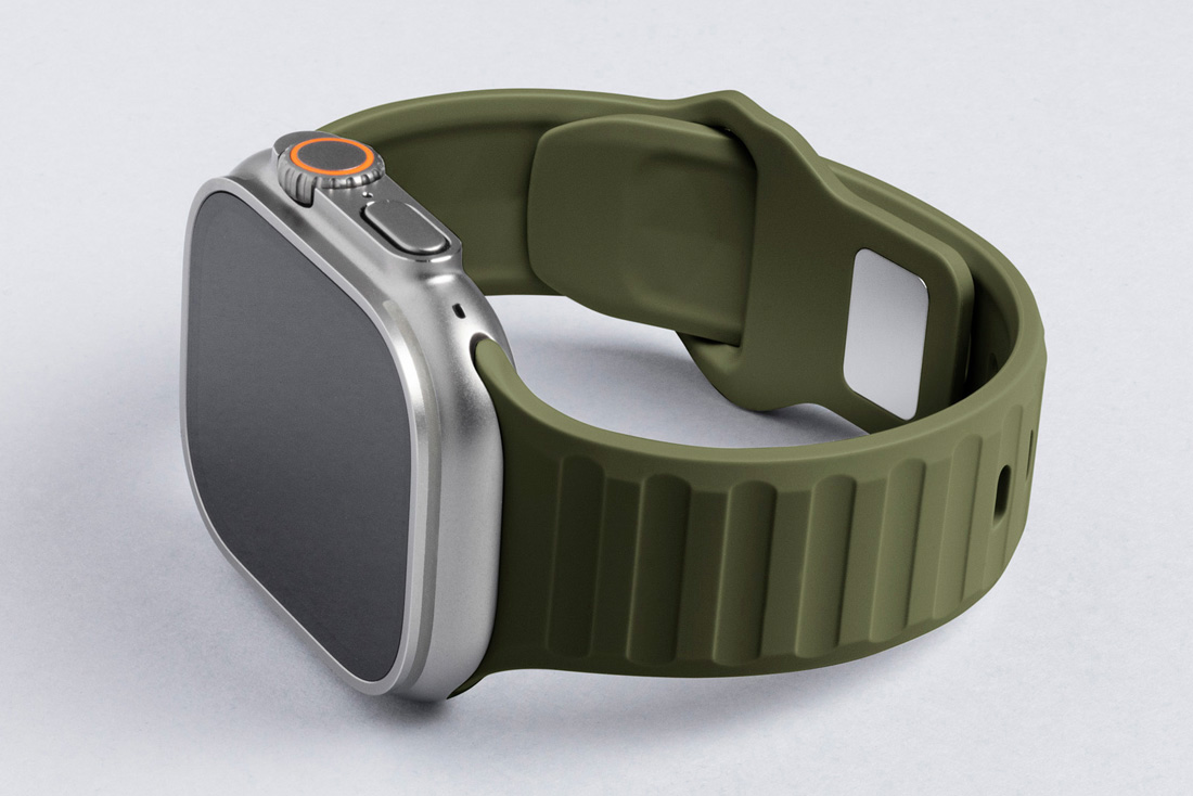 Ремешок для Apple Watch, зелёный силикон