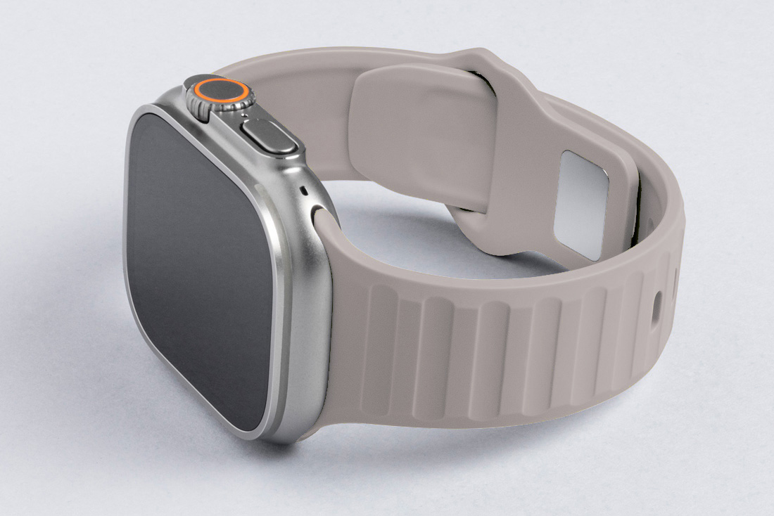 Ремешок для Apple Watch, серый силикон